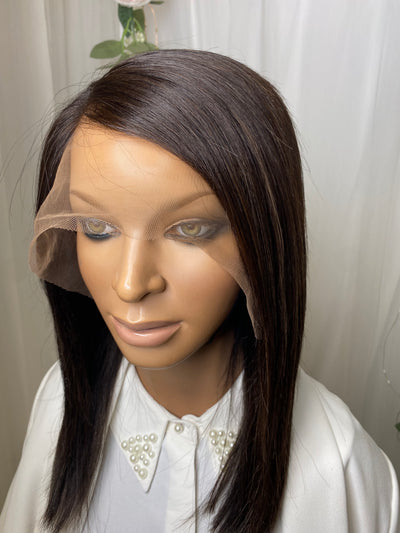 Grace (bonnet M dentelle marron)