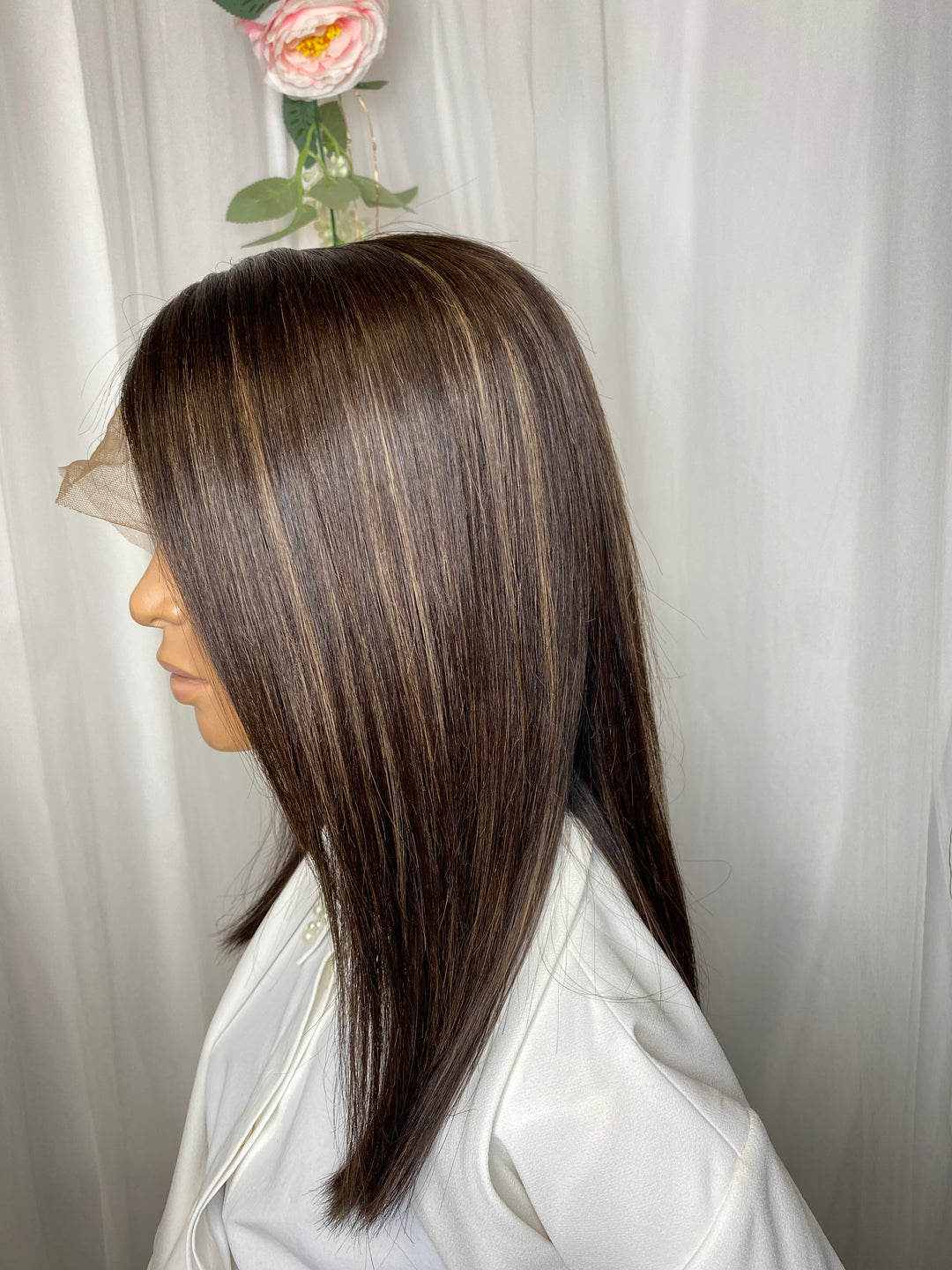 Grace (bonnet M dentelle marron)