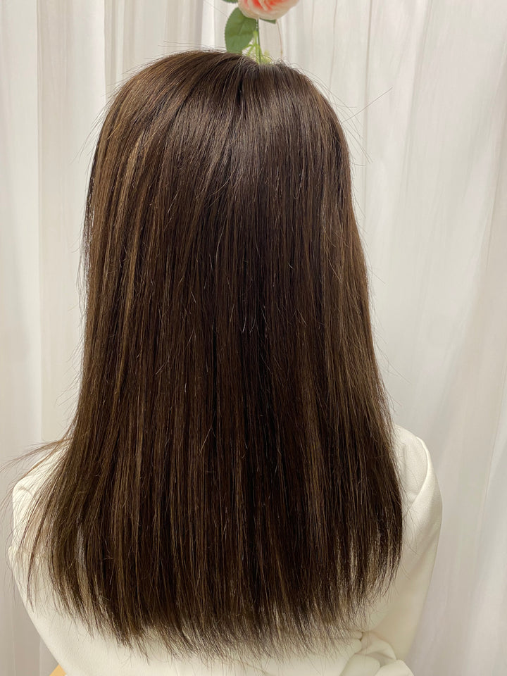 Grace (bonnet M dentelle marron)