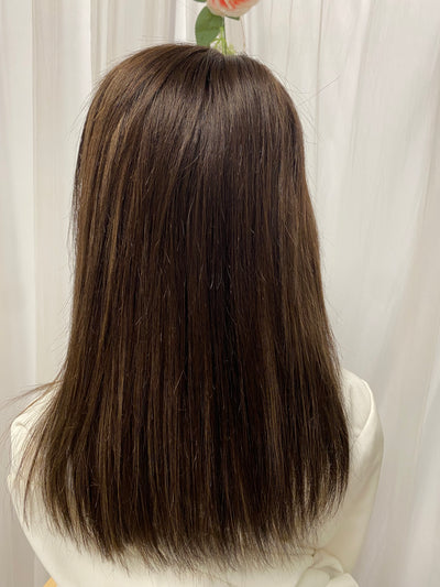 Grace (bonnet M dentelle marron)