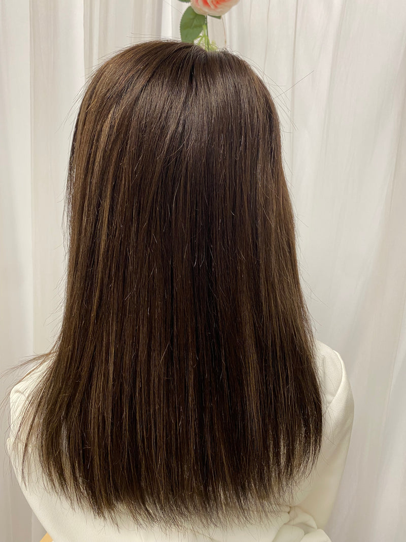 Grace (bonnet M dentelle marron)