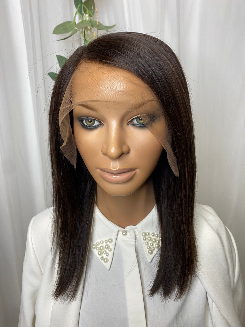 Grace (bonnet M dentelle marron)