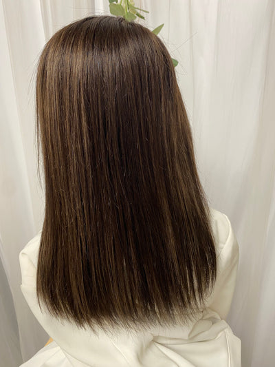 Grace (bonnet M dentelle marron)