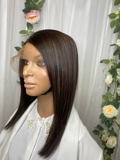 Grace (bonnet M dentelle marron)