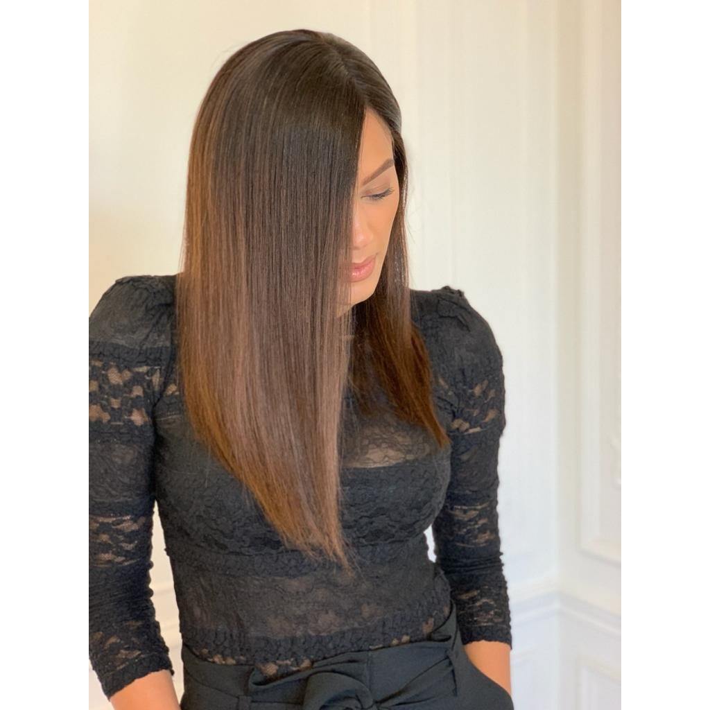 Sur commande Kim carré asymétrique marron - Glamlace