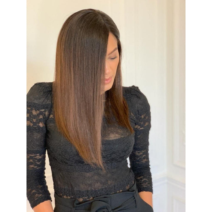 Sur commande Kim carré asymétrique marron - Glamlace